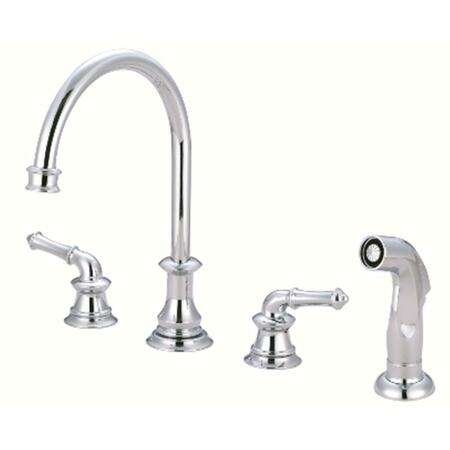 JUST Two Handle Kitchen Widespread Faucet With Spray- Polished Chrome JRL-1191